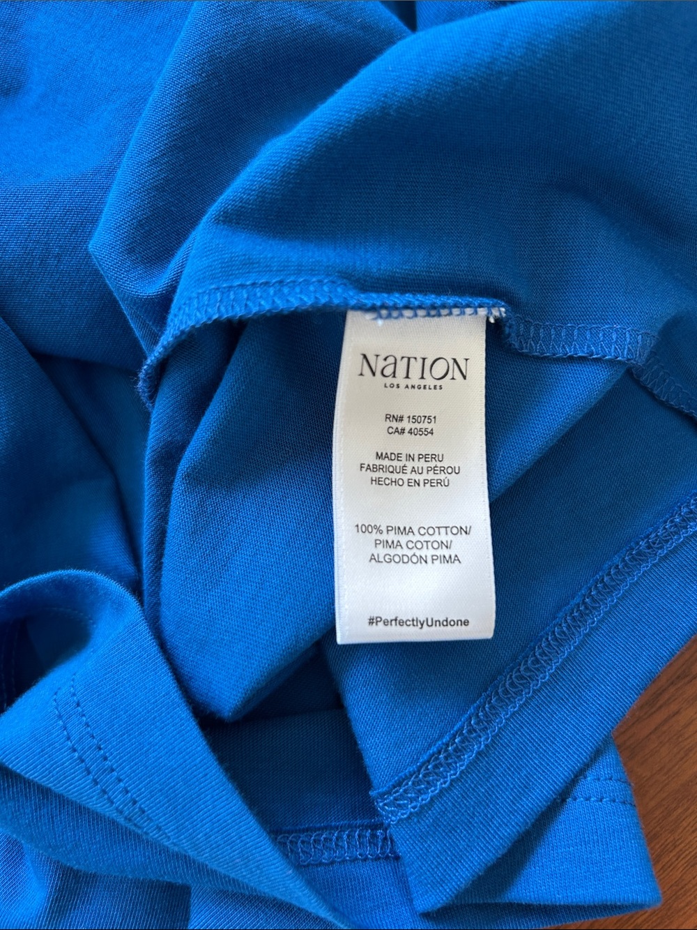 NATION LTD- Nahal Blue Puff-Sleeve V-Neck Top with Stud Detail - Picture 9 of 9